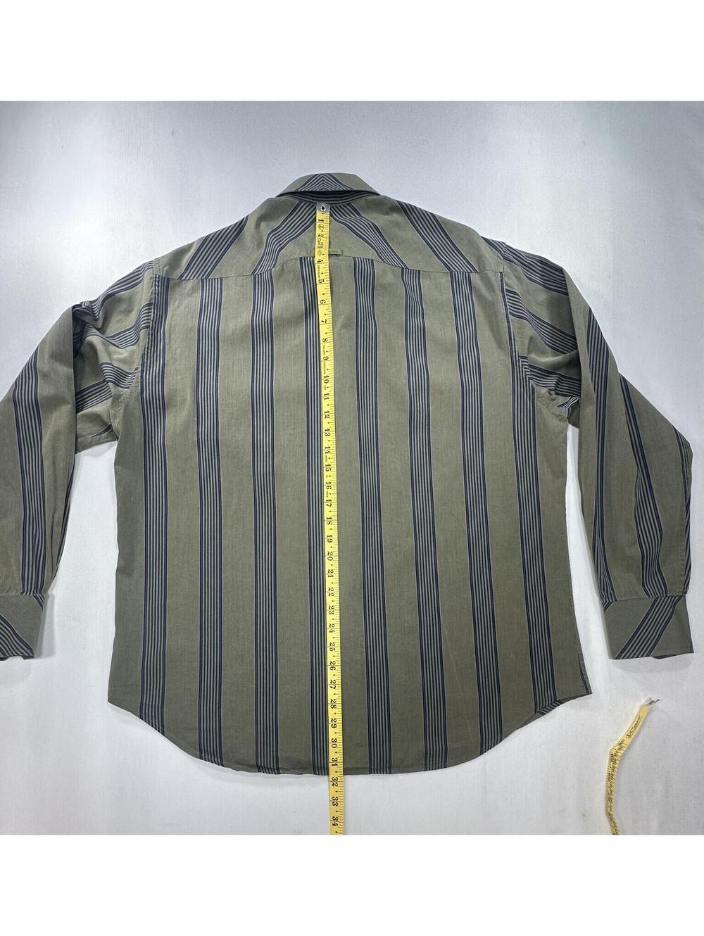 Robert Graham Cotton Blue Striped Button Up Green Mens 2XL - Picture 3 of 7